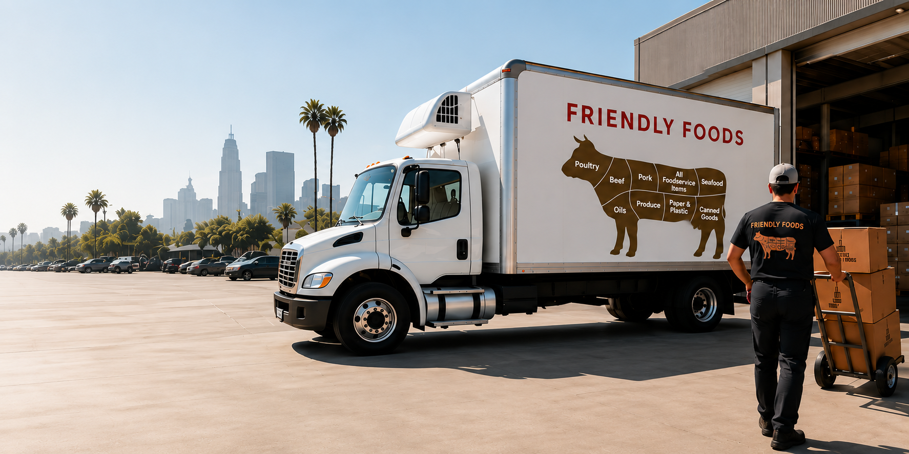 Friendly Foods refrigerated delivery truck